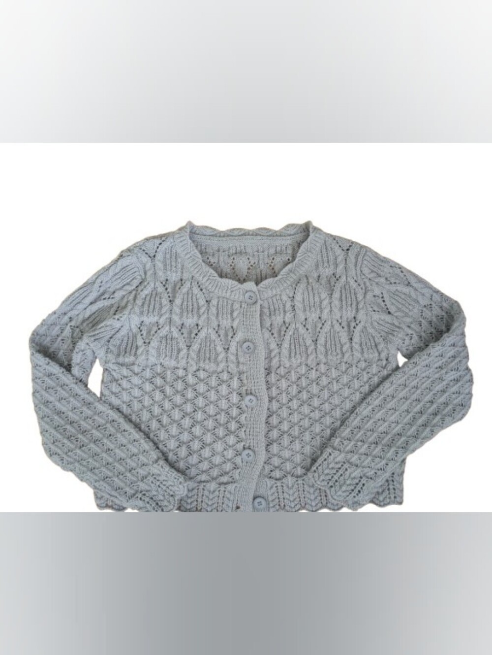 Gray Knit Women's Cropped Cardigan